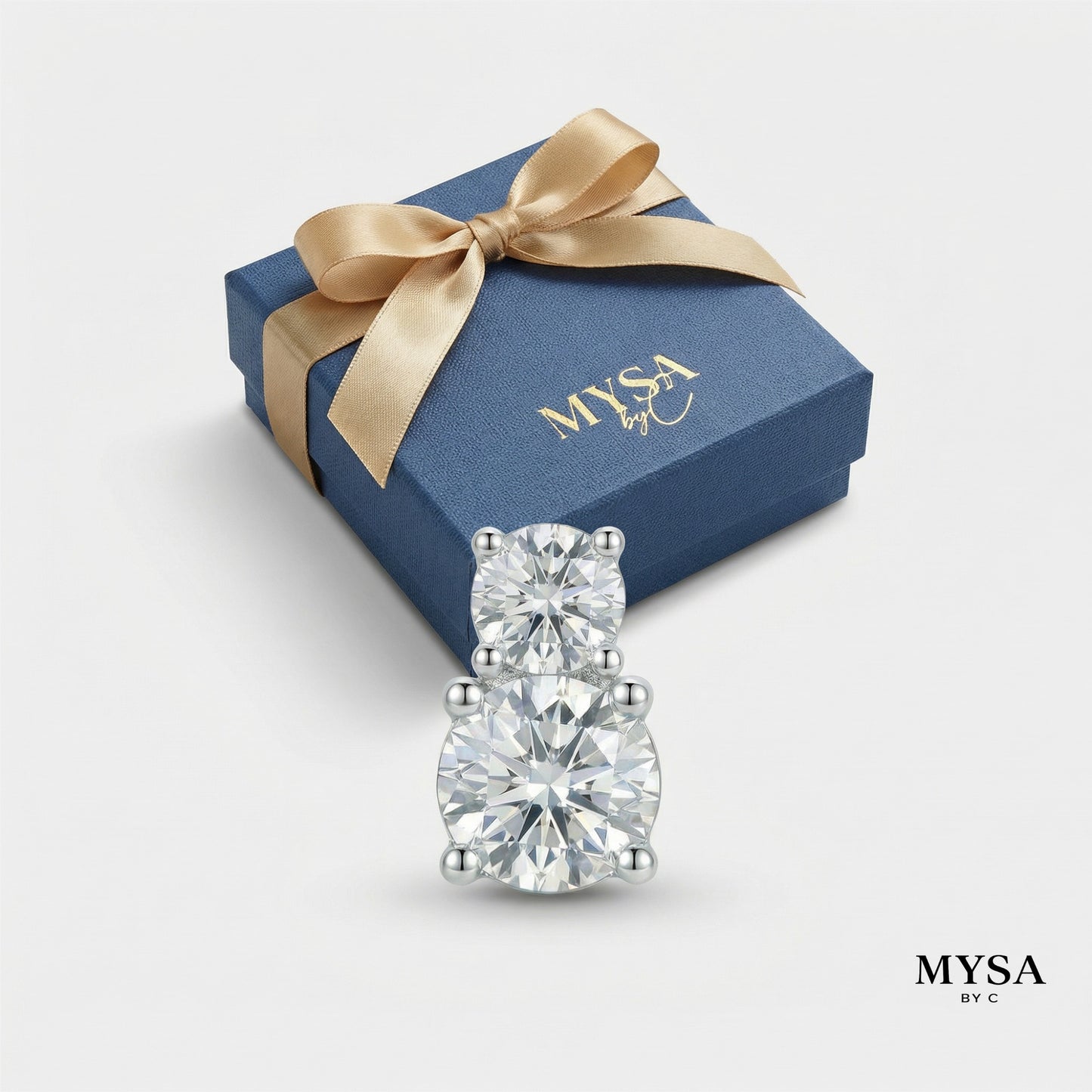 MYSA Celeste Duo Silver Plated Stud Earrings