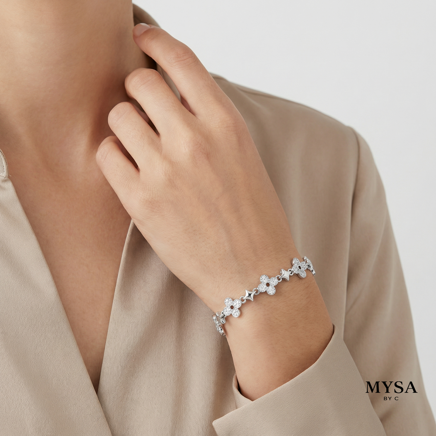 Floral Glow Bracelet Sterling Silver 925