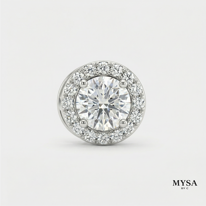 Classic Halo Moissanite Studs