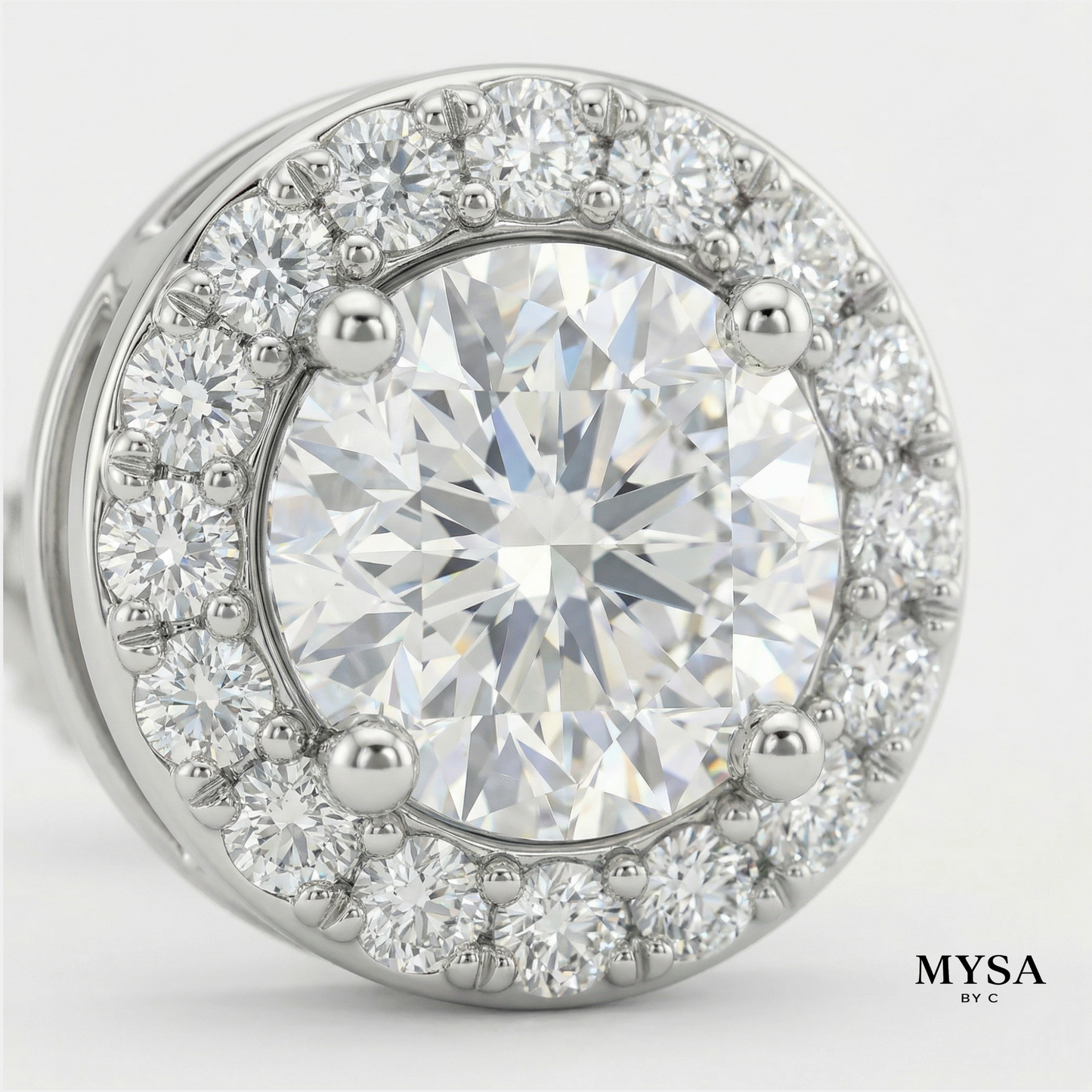 Classic Halo Moissanite Studs