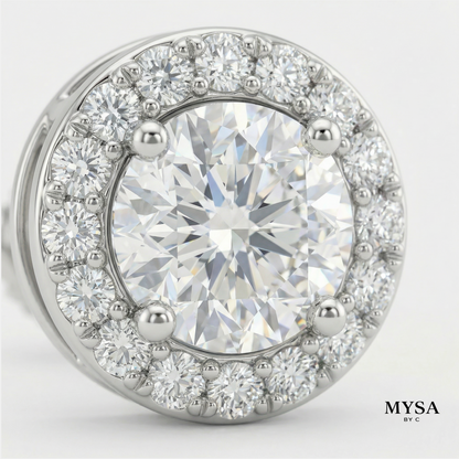 Classic Halo Moissanite Studs