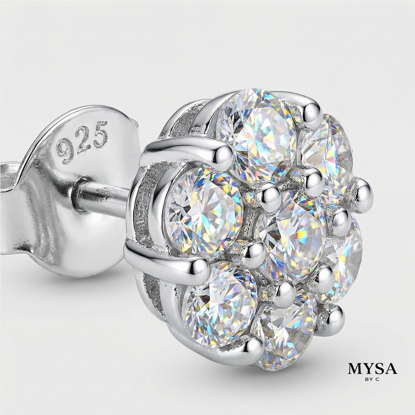 Flora Moissanite Studs
