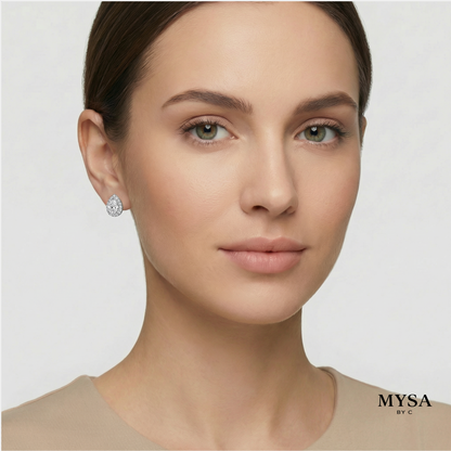 Teardrop Moissanite Studs