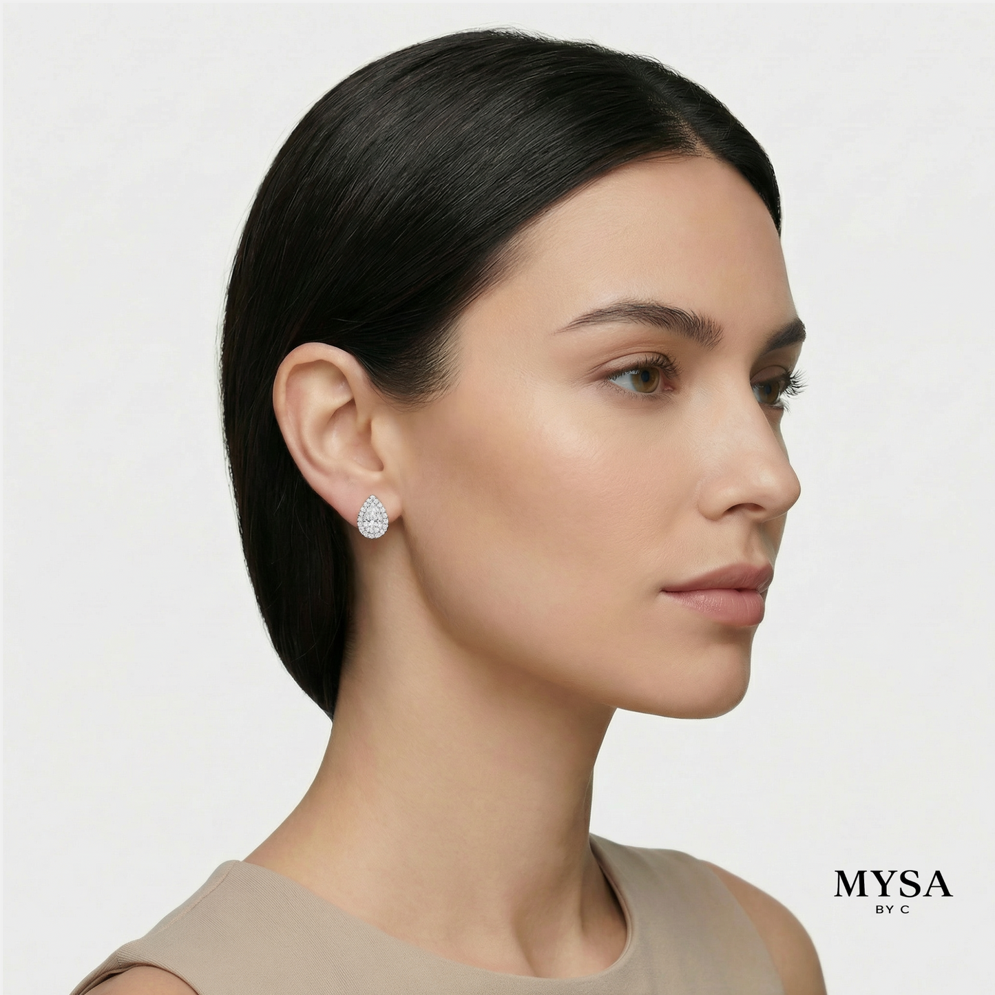 Teardrop Moissanite Studs