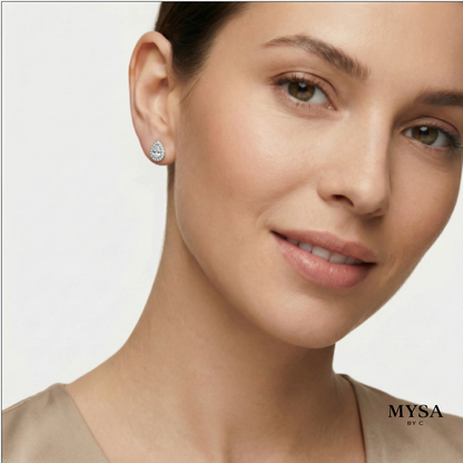 Teardrop Moissanite Studs