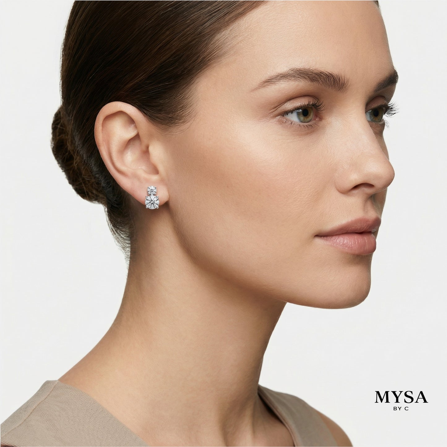 MYSA Celeste Duo Silver Plated Stud Earrings