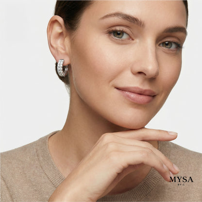 MYSA Luna Pavé Mini Hoop Earrings