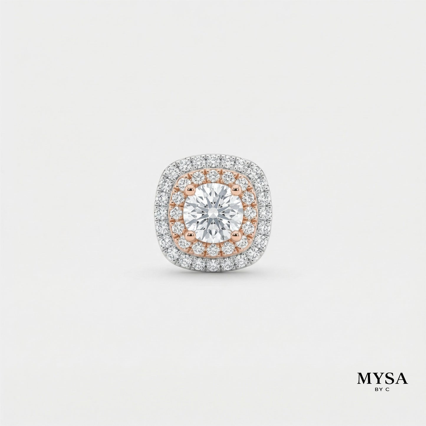 MYSA Rosé Halo Silver Plated Stud Earrings