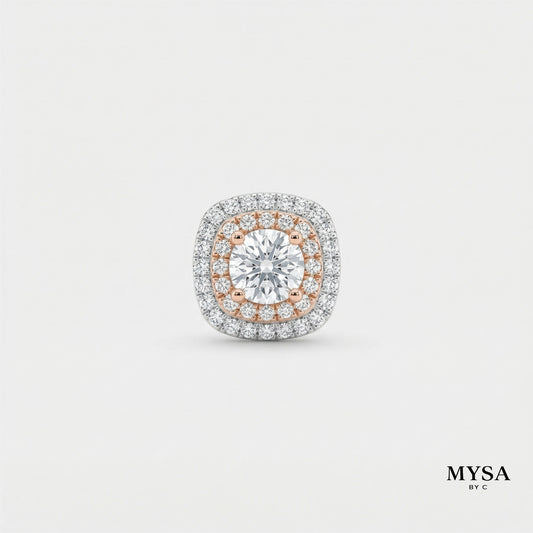 MYSA Rosé Halo Silver Plated Stud Earrings