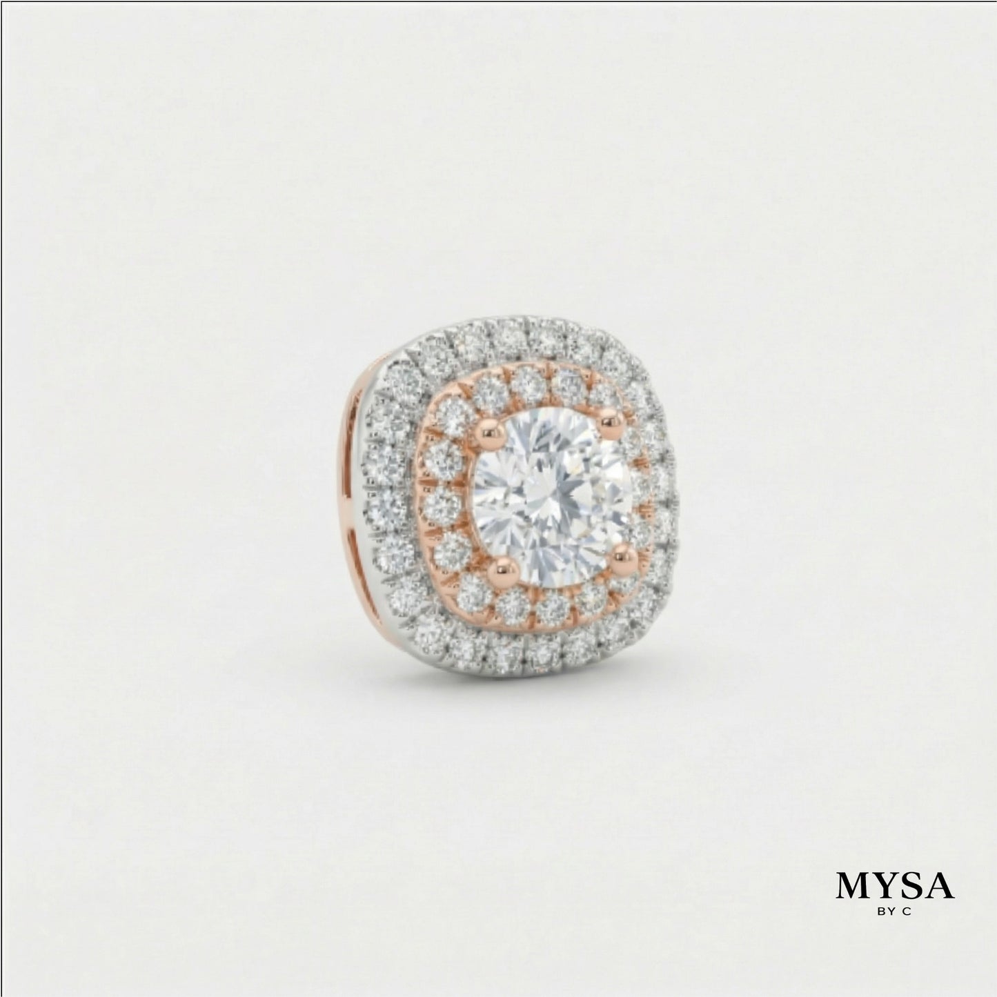 MYSA Rosé Halo Silver Plated Stud Earrings
