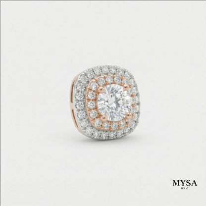 MYSA Rosé Halo Silver Plated Stud Earrings
