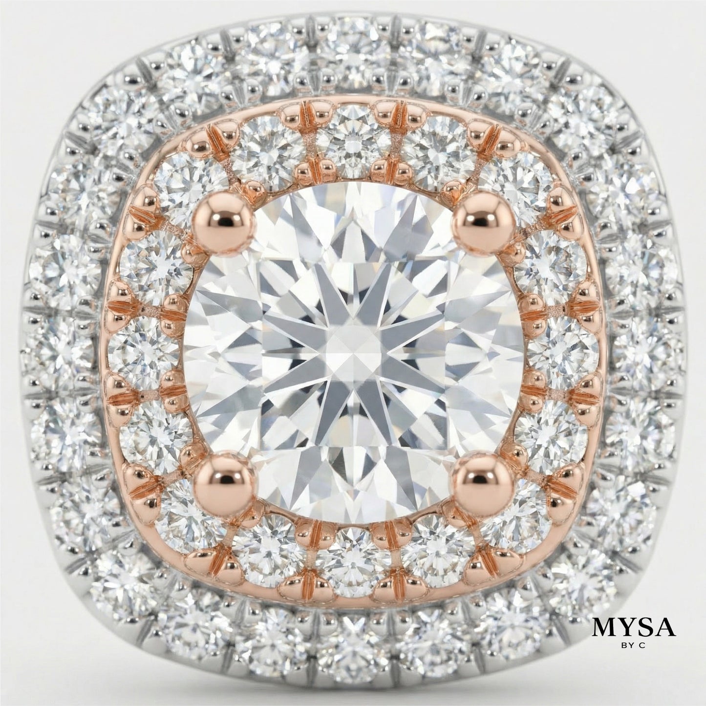 MYSA Rosé Halo Silver Plated Stud Earrings