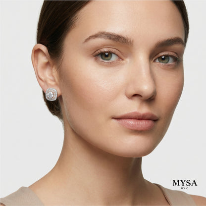 MYSA Rosé Halo Silver Plated Stud Earrings