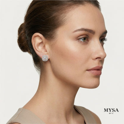 MYSA Rosé Halo Silver Plated Stud Earrings