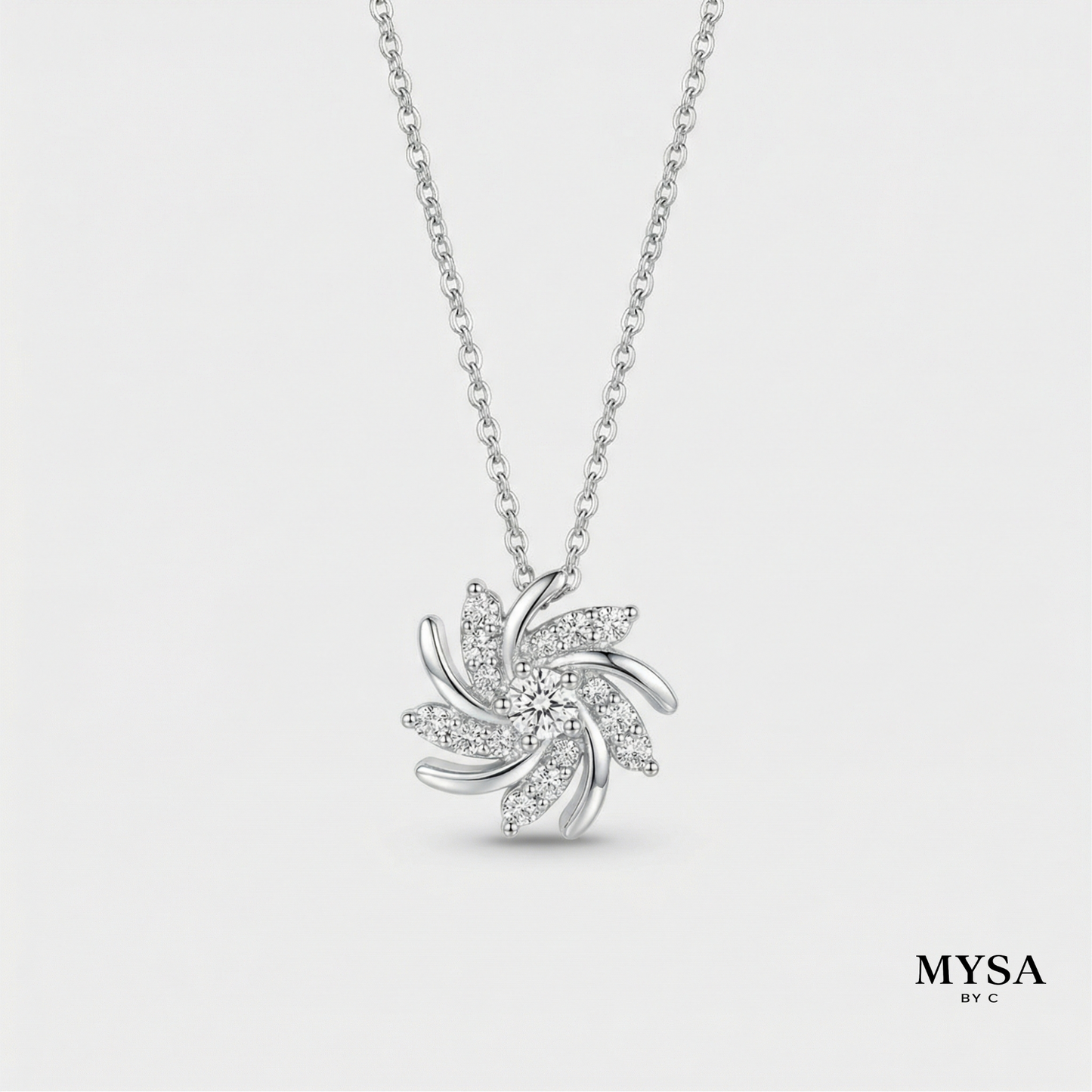 Swirl Moissanite Pendant Necklace