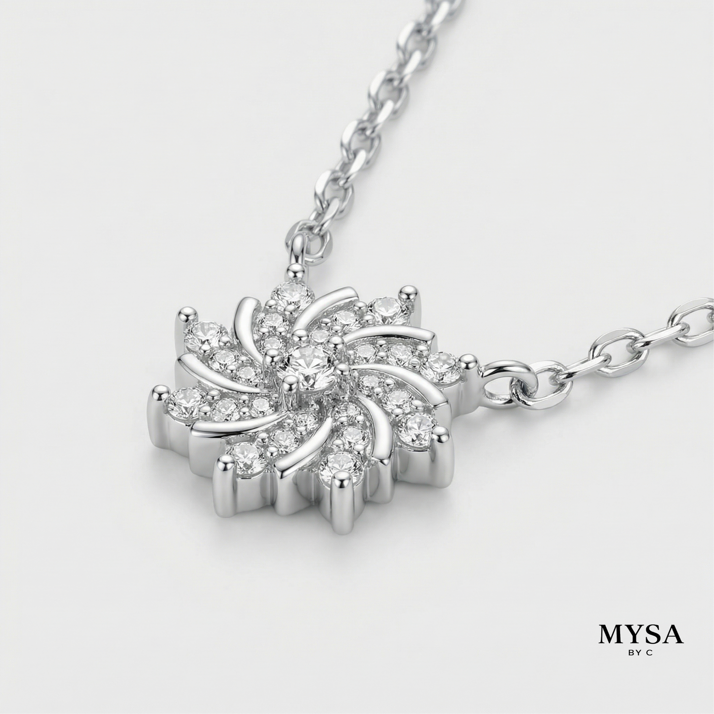 Swirl Moissanite Pendant Necklace