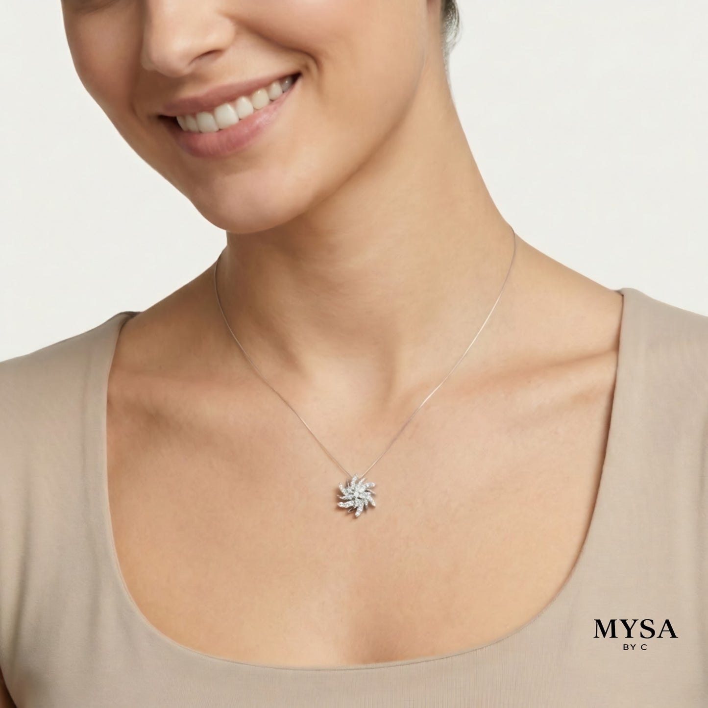 Swirl Moissanite Pendant Necklace
