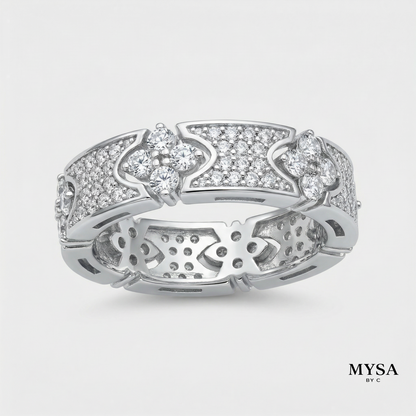 Floral Pavé Band Ring