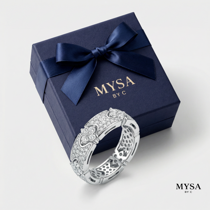 Floral Pavé Band Ring